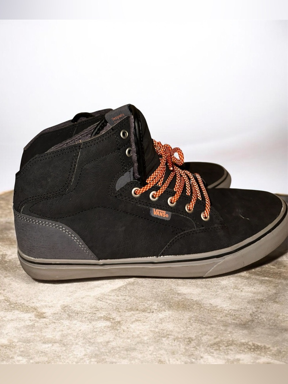 Vans Black High-Top Sneakers with Orange Accent Laces